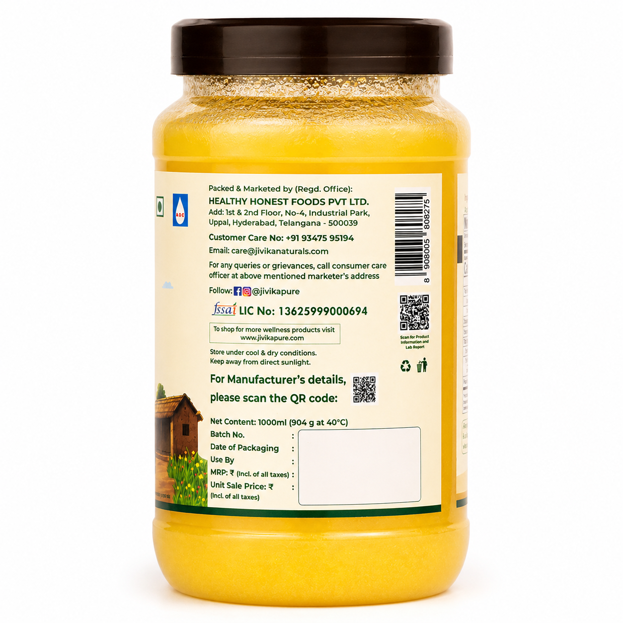 Premium Pure Cow's Ghee - Shudh, Danedaar & Grass fed