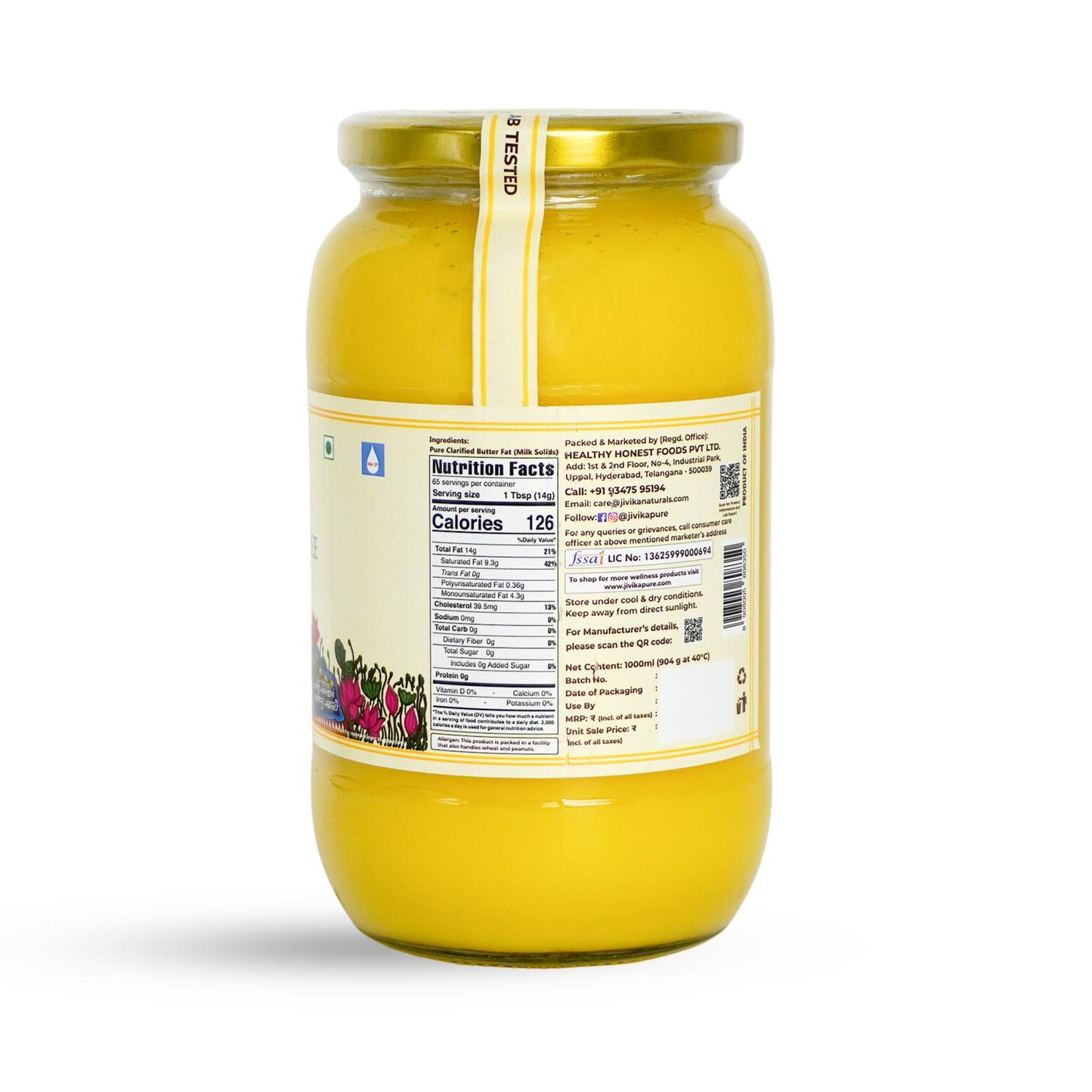 A2 Gir Cow Ghee - Single Breed (Lab Tested)