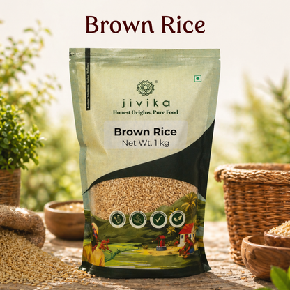 Jivika Pure Brown Rice (Unpolished) – High Fiber Whole Grain, Naturally Grown & Nutritious