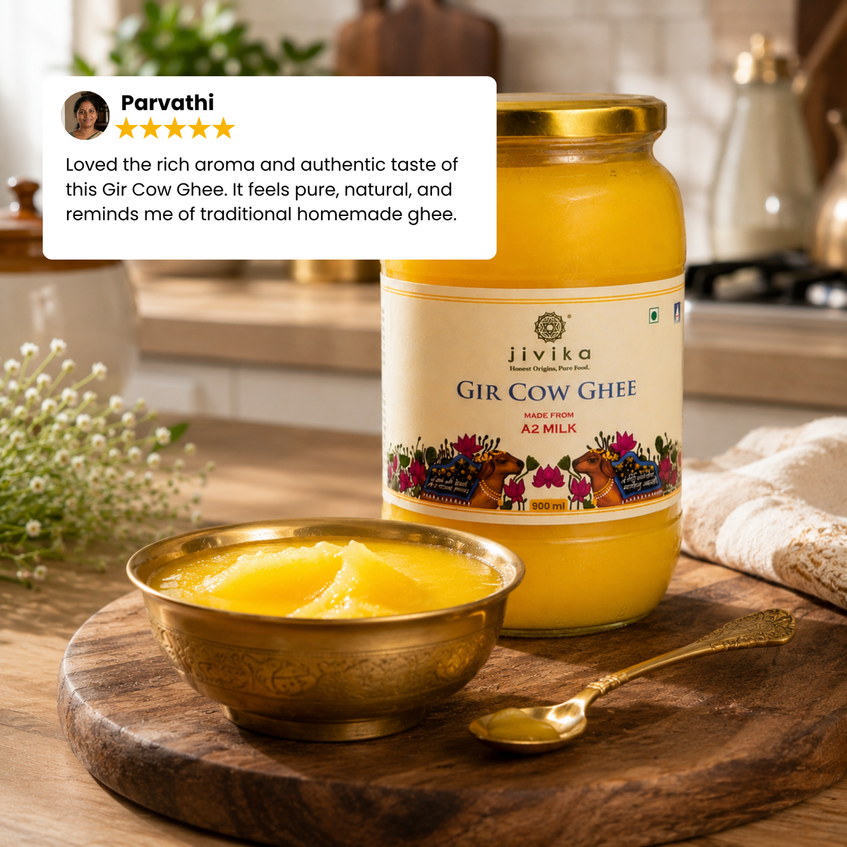 A2 Gir Cow Ghee - Single Breed (Lab Tested)