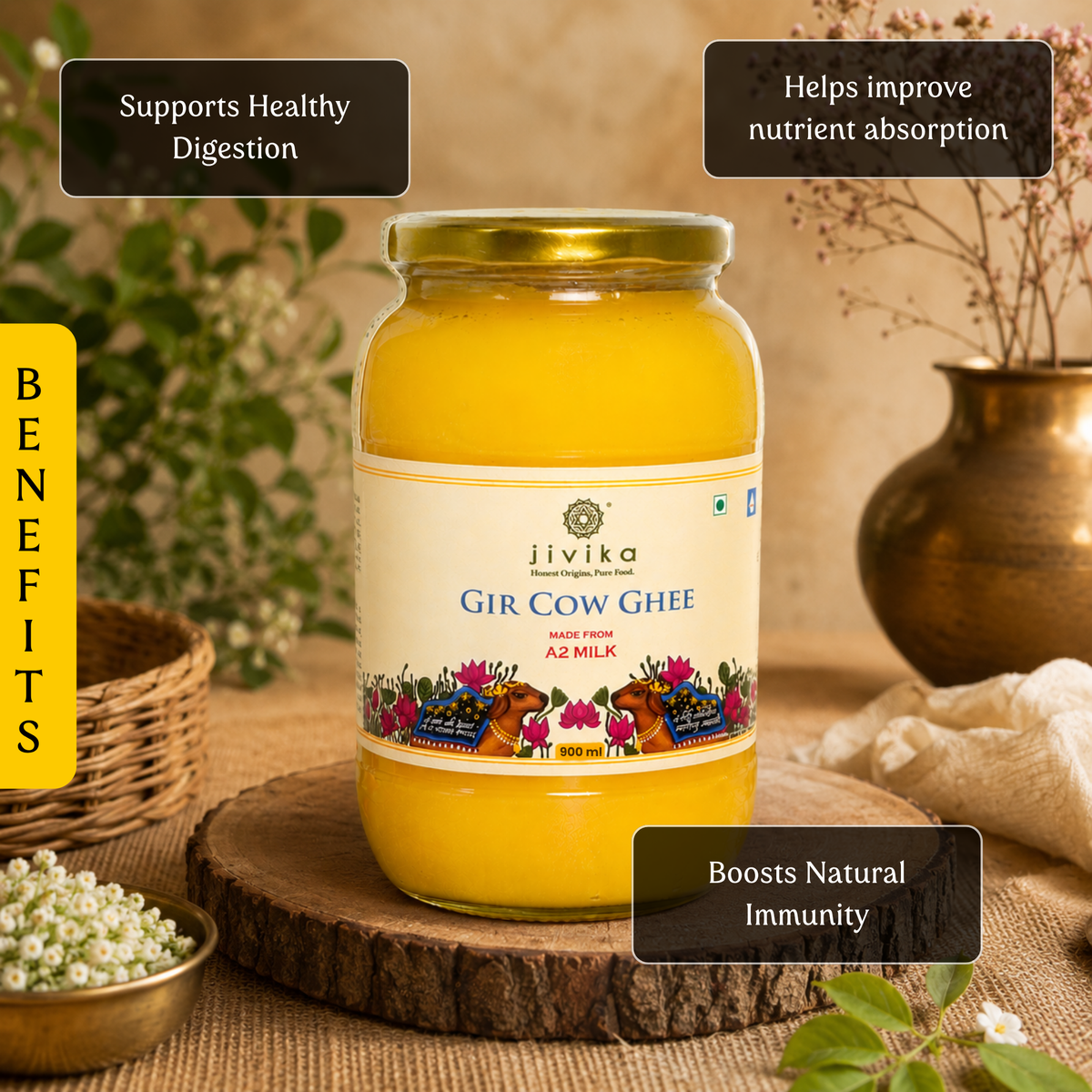 A2 Gir Cow Ghee - Single Breed (Lab Tested)
