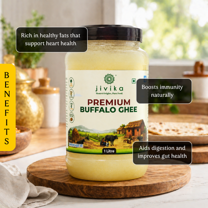 Premium Pure Buffalo Ghee - Shudh, Danedaar & Grass fed