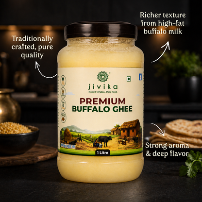 Premium Pure Buffalo Ghee - Shudh, Danedaar & Grass fed