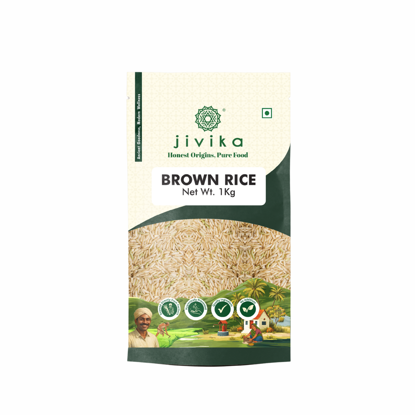Jivika Pure Brown Rice (Unpolished) – High Fiber Whole Grain, Naturally Grown & Nutritious