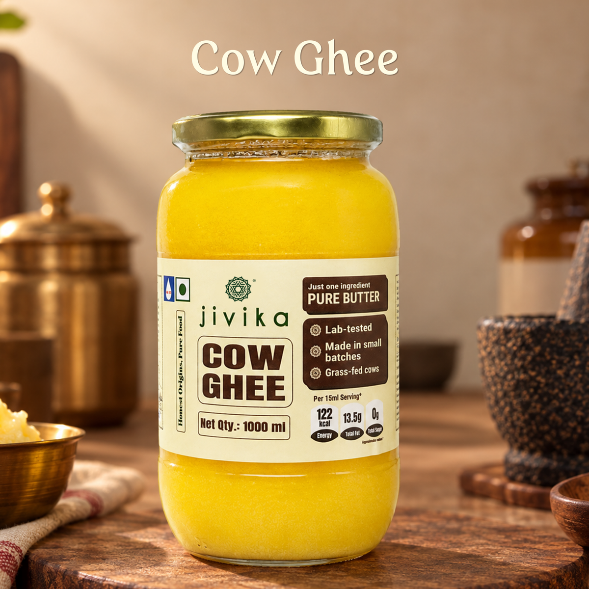 Pure Cow's Ghee - Lab Tested, Shudh, Danedaar & Grass fed