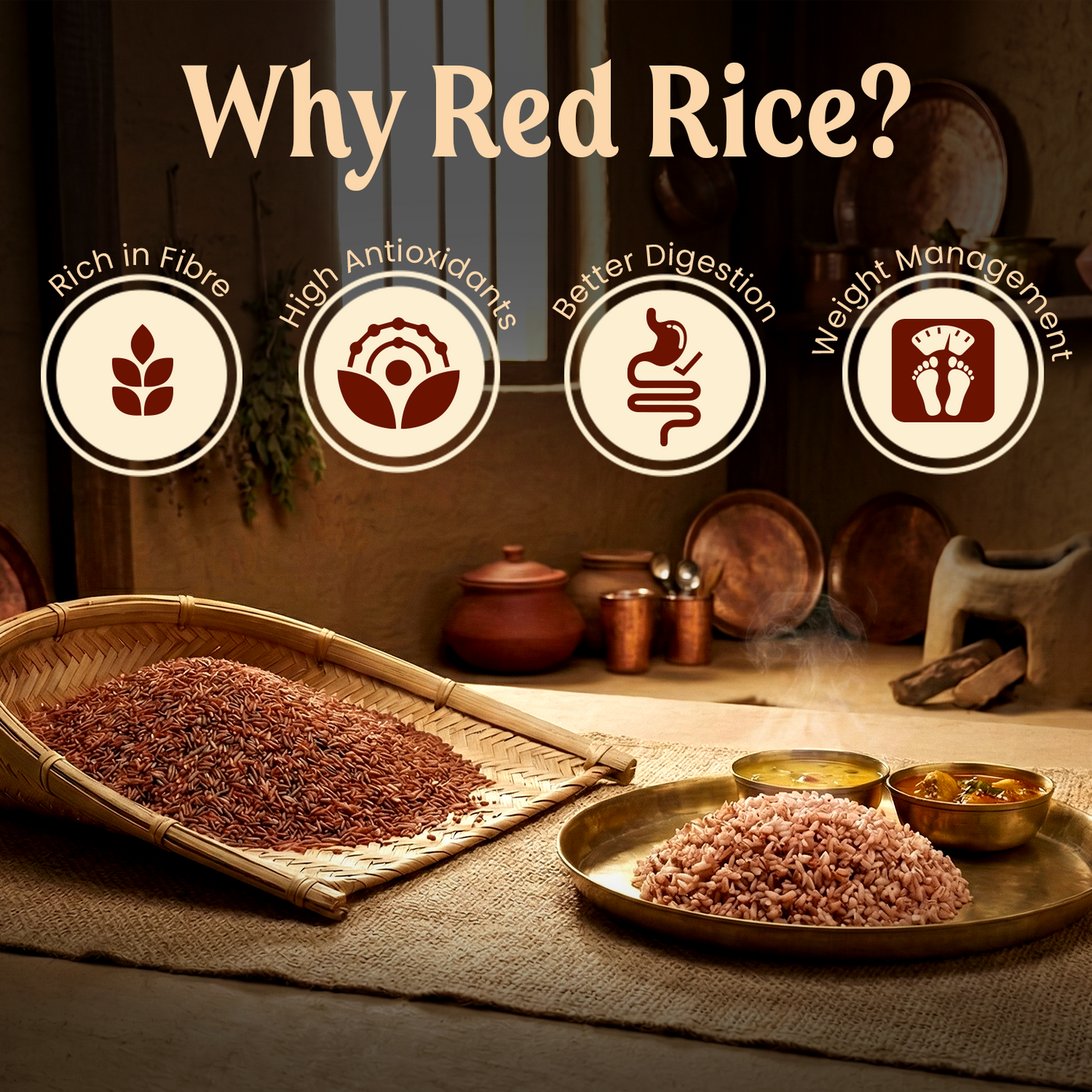 Jivika Pure Red Rice (Unpolished) – Fiber-Rich, Naturally Grown, Traditional Whole Grain Rice